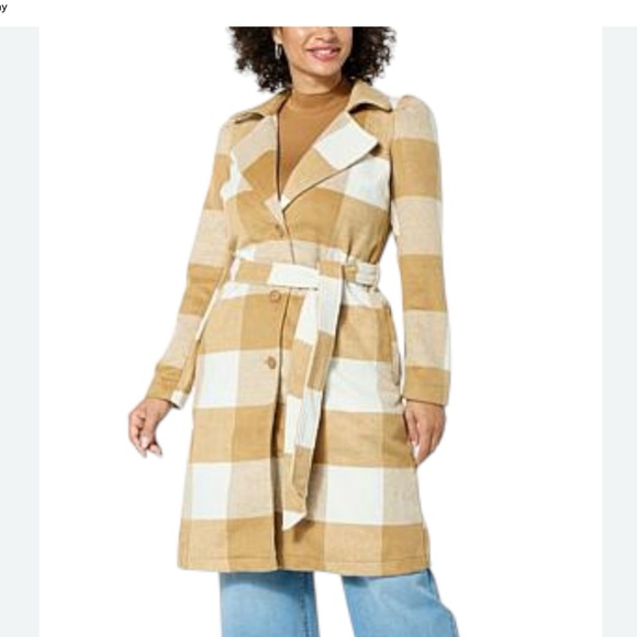 G by Giuliana Jackets & Blazers - G by Giuliana Black Label Plaid Trench Coat XS